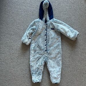 Reversible Patagonia Soft Blue Fleece Kids Footie